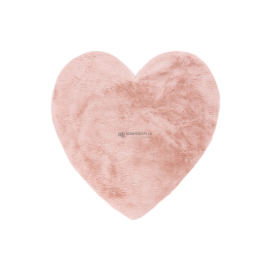MyLuna 895 púder rózsaszín színű szív alakú puha gyerekszőnyeg 86-86cm